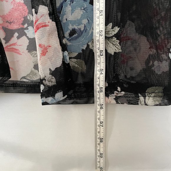 J for Justify, maxi romper with short, floral sheer, backless, size S - Picture 4 of 8